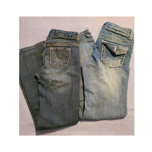 Lot of 2 Old Navy Boot-Cut Jeans Girls Size 10 Denim Regular Fit Cotton (KK3) - Picture 1 of 8